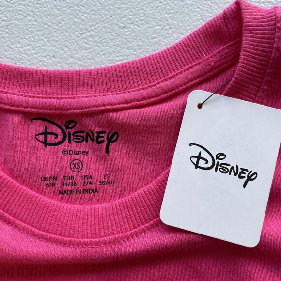 Women's Disney Mickey Mouse Short Sleeve T-Shirt Size XS Pink Loose Fit Tee - Picture 4 of 9